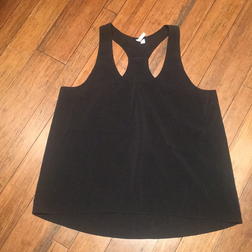 Black flowy silk tank